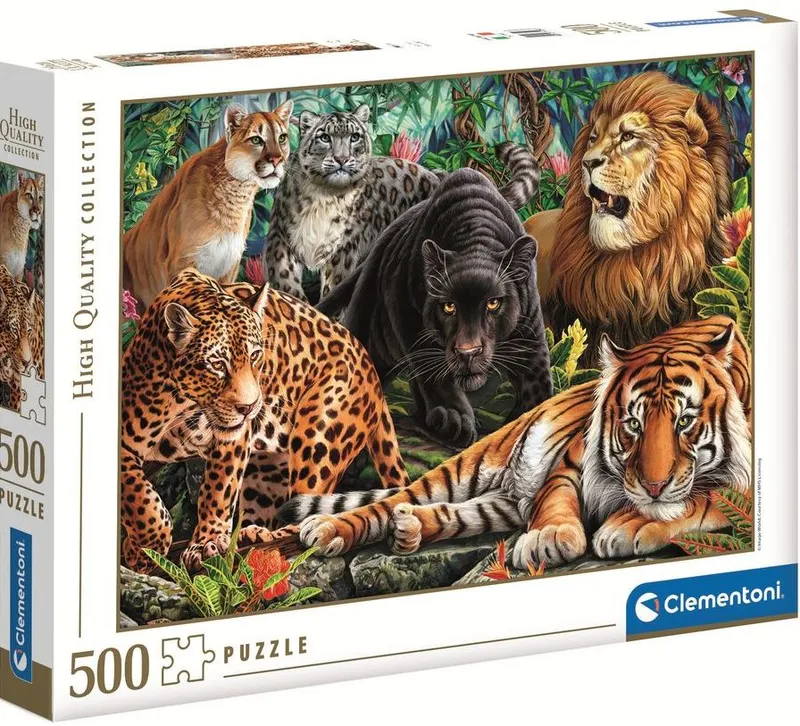 Puzzle 500 HQ Wild Cats 35126 Clementoni, kolekcja High Quality