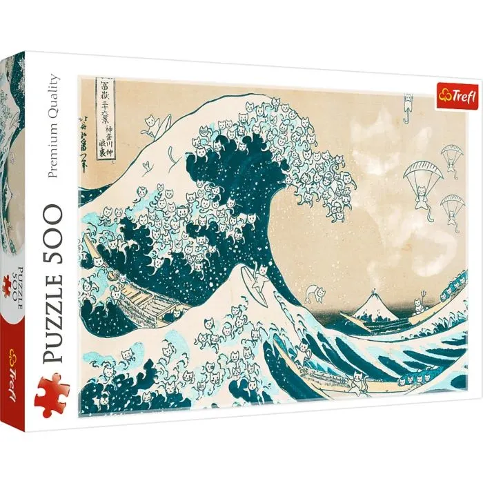 Puzzle 500 Wielka kocia fala Bridgeman