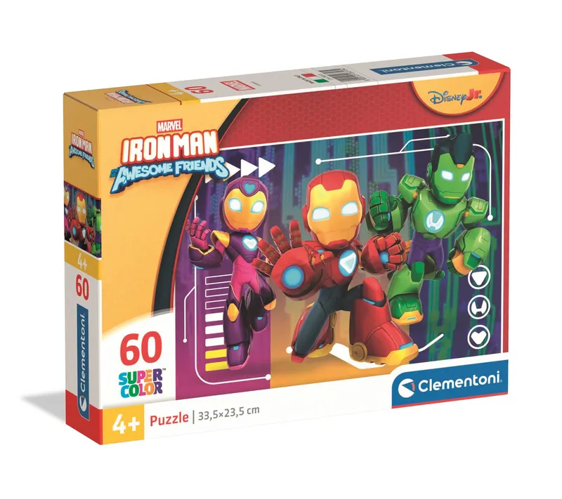 Puzzle 60 Super Kolor Iron Man and His Awesome Friends, Clementoni