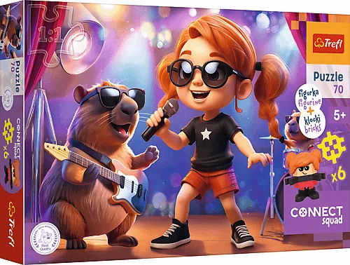 Puzzle 70 Connect Sue 53026, Trefl, figurka i klocki