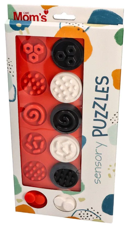 Puzzle sensoryczne XL kontrastowe kółeczka Momscare
