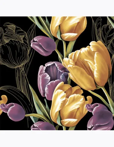 Serwetki DAISY Lunch Tulipany 330x330, POL-MAK