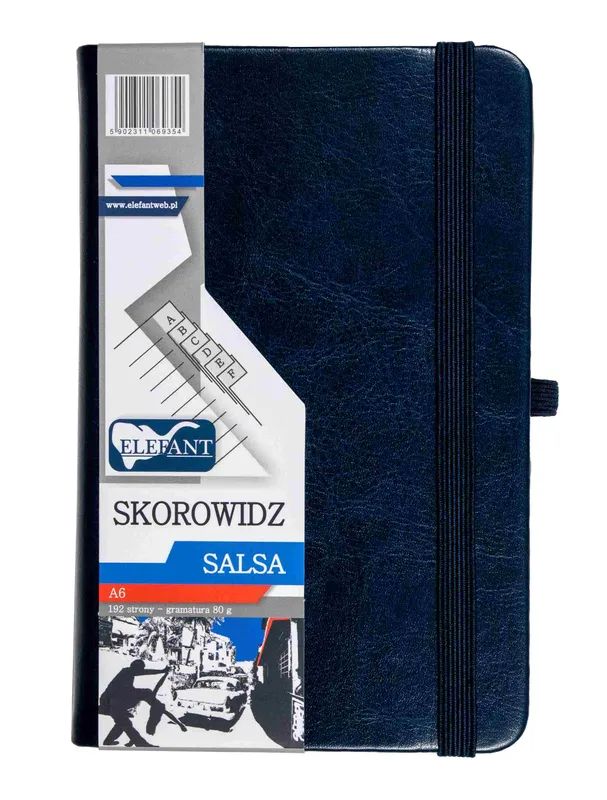 Skorowidz A6 Salsa granatowy, Elefant, twarda oprawa