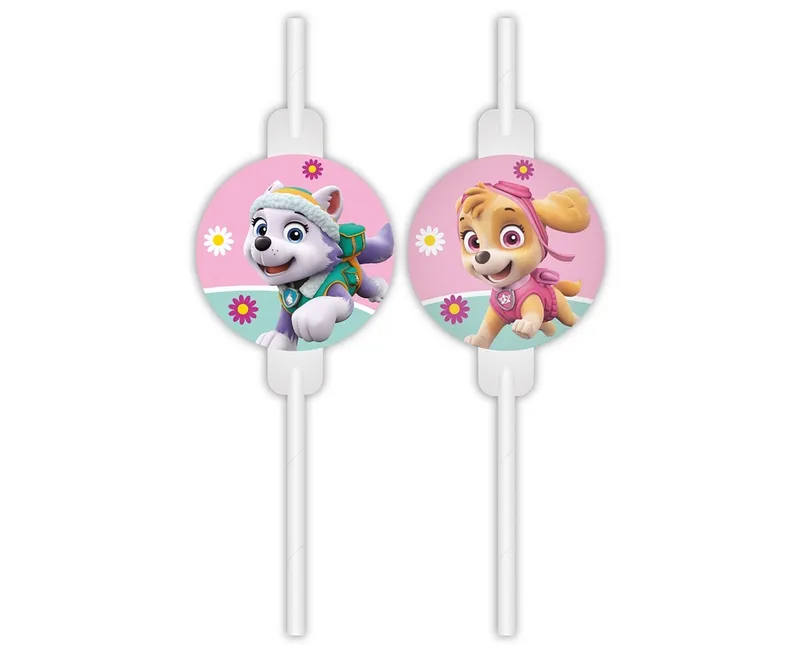 Słomki papierowe Paw Patrol Skye i Everest 4 szt., Procos