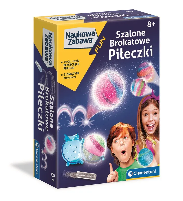 Szalone brokatowe piłeczki, Clementoni. Zestaw kreatywny