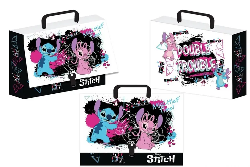 Teczka z rączką walizeczka Stitch black, BENIAMIN, format A4