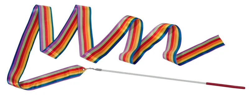 Wstążka do gimnastyki ćwiczeń Goki 5353, tęczowa, 200 cm