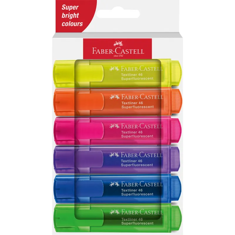 Zakreślacze Faber-Castell 1546 neonowe, 6 kolorów
