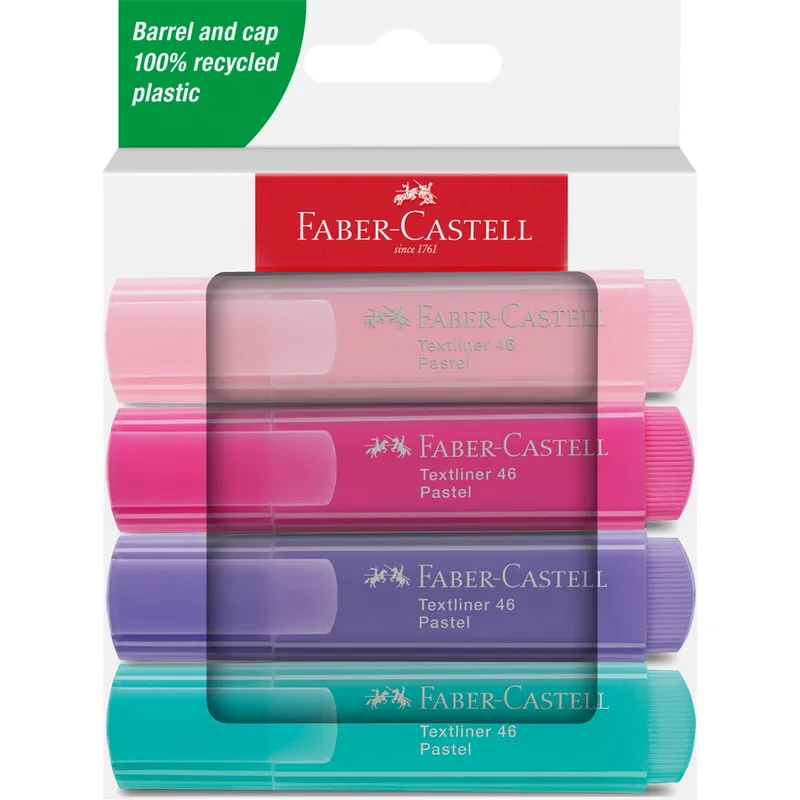 Zakreślacze Faber-Castell 1546 pastelowe, 4 kolory
