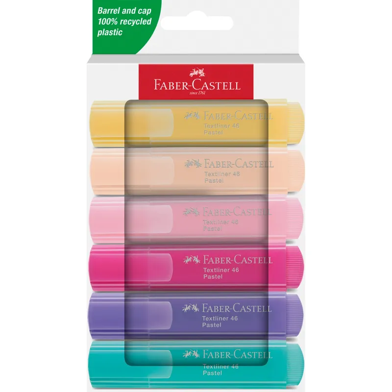 Zakreślacze Faber-Castell 1546 pastelowe, 6 kolorów