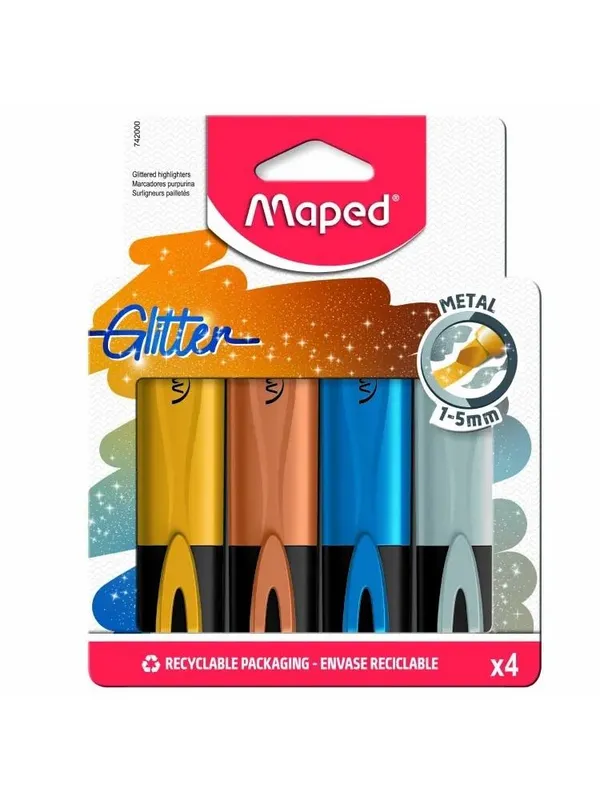 Zakreślacze Maped Fluo Peps metaliczne, 4 kolory