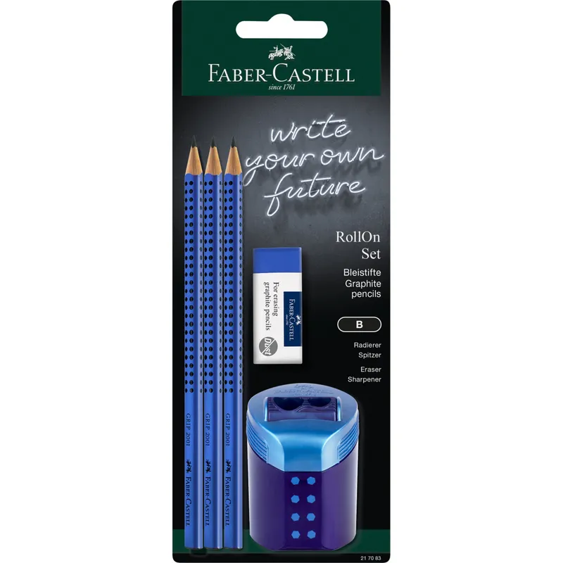 Zestaw Grip niebieski Faber-Castell: 3 ołówki