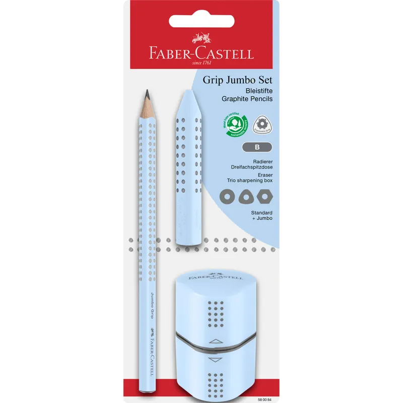 Zestaw Jumbo Grip Faber-Castell błękitny