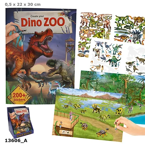 Zestaw Kreatywny z Naklejkami Dino ZOO