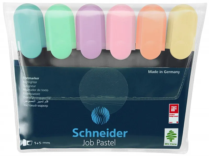 Zestaw zakreślaczy Schneider Job Pastel, 6 szt.